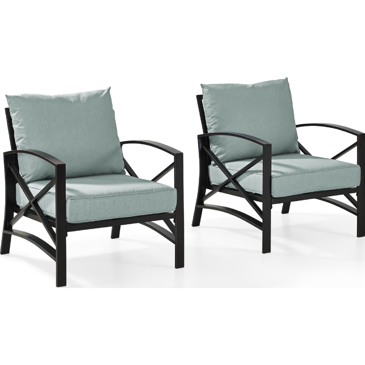 Ko60013bz-mi 2 Piece Kaplan Outdoor Seating Set With Mist Cushion - Two Kaplan Outdoor Chairs