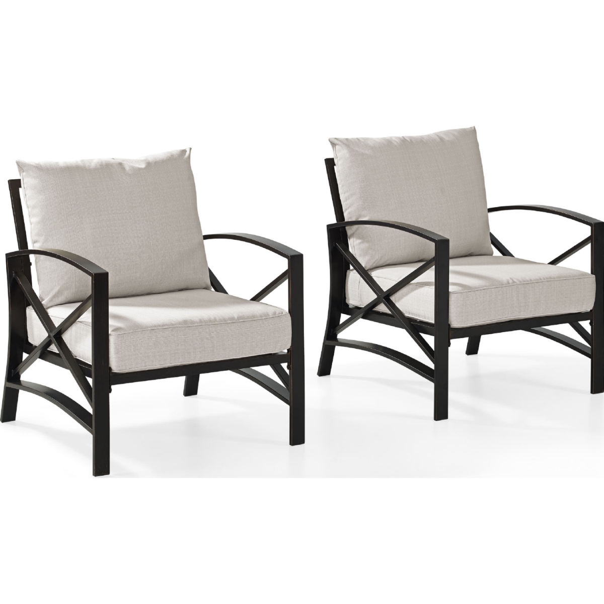 Ko60013bz-ol 2 Piece Kaplan Outdoor Seating Set With Oatmeal Cushion - Two Kaplan Outdoor Chairs