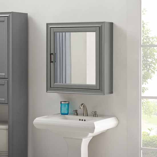 26 X 23.75 X 7.5 In. Tara Bath Mirror Cabinet - Vintage Grey