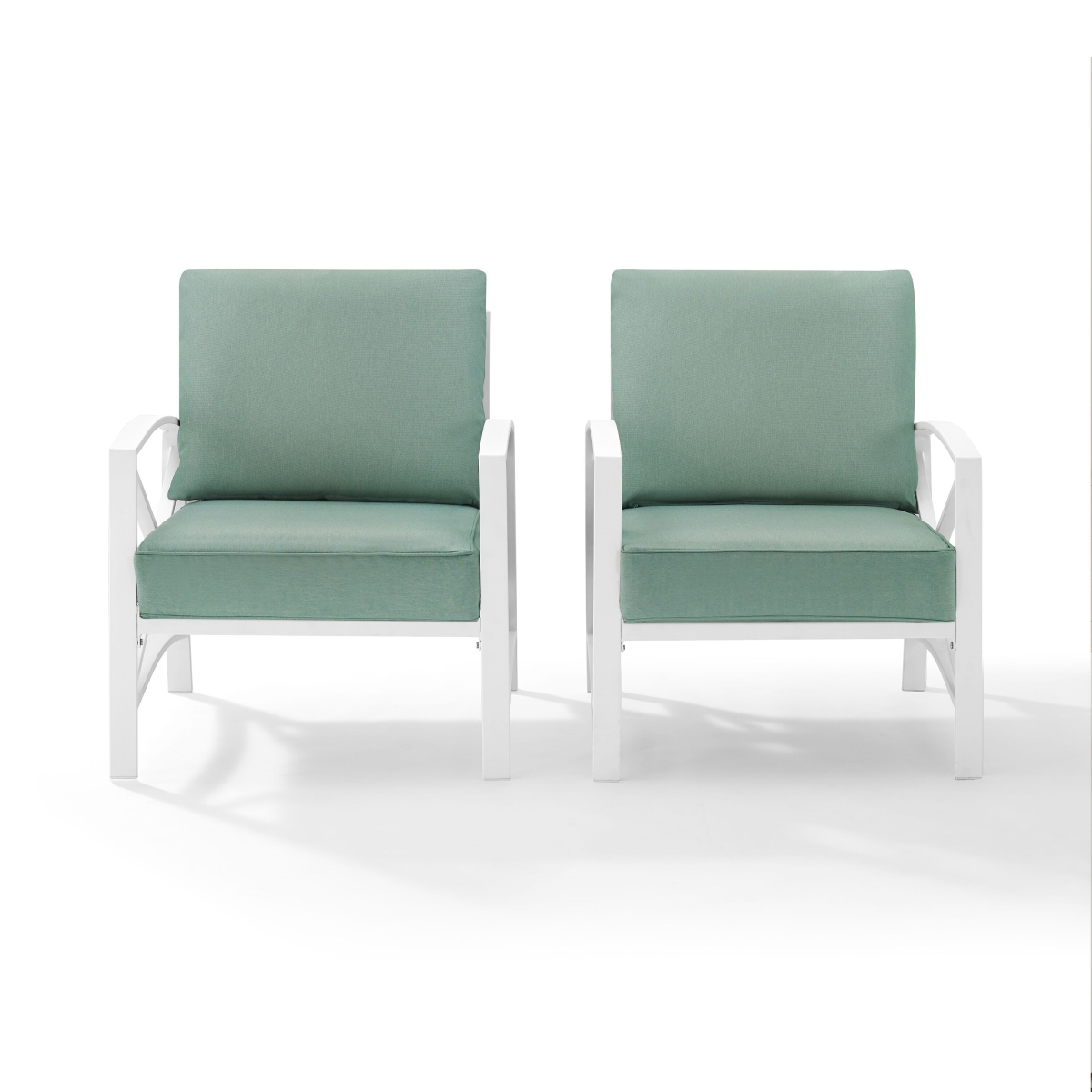 Ko60013wh-mi Kaplan 2-piece Outdoor Seating Set In White With Mist Cushions