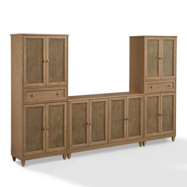 KF33079DW Katia Sideboard & Pantry Set Sideboard & 2 Pantries - Driftwood - 3 Piece