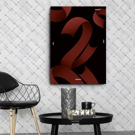 Jc0024-m Red Ribbons Canvas Wall Art - 20 W X 28 H In.
