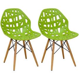 Mm-sw10004-lime Stencil Cut Out Eiffel Side Chair - Lime Set Of 2
