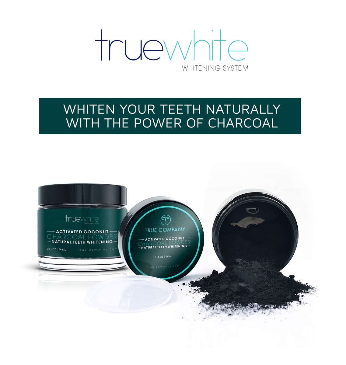 Tw-accp-4 Truewhite Activated Coconut Charcoal Whitening System - Pack Of 4