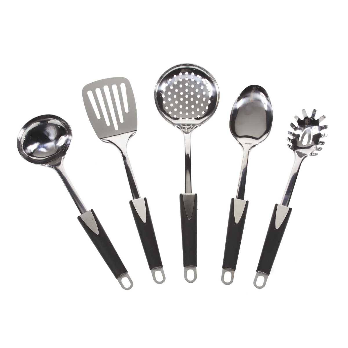 Gg-32603bk 5 Piece Stainless Steel Plus Soft Rubber Handle Tools Set - Black Handle