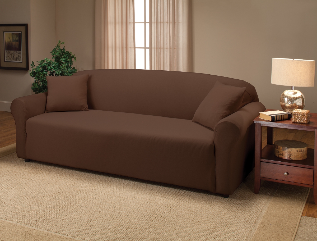 Madison Jer-sofa-bn Stretch Jersey Sofa Slipcover, Brown
