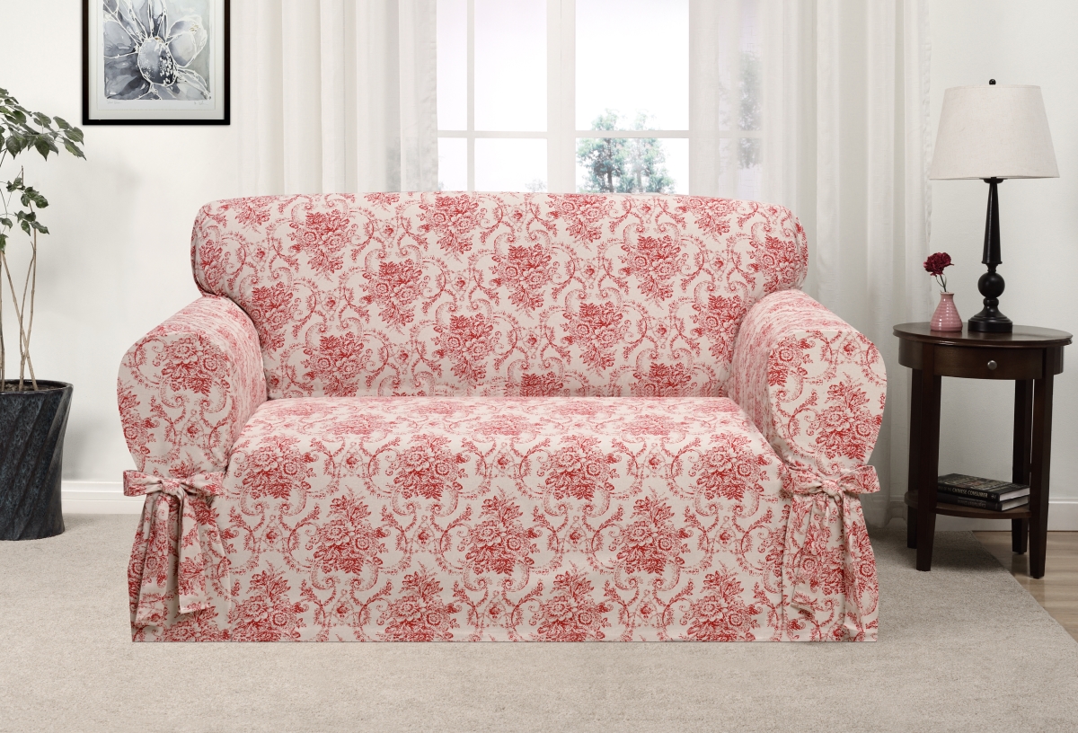 Madison Chat-ls-rd Kathy Ireland Chateau Loveseat Slipcover, Red