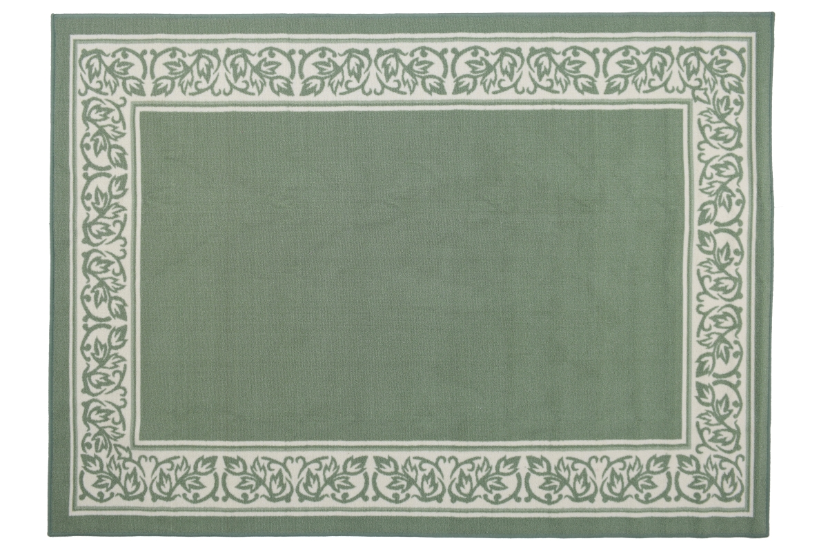 Flo-59x83-gn 59 X 83 In. Floral Border Room Sized Rectangle Rug - Green