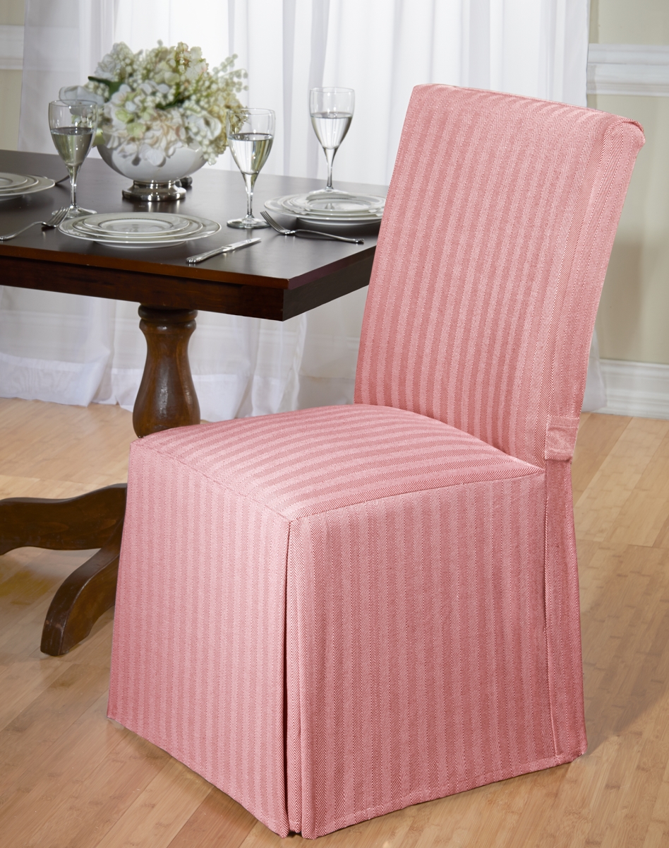 Her-drc-rd Herringbone Dining Chair Cover, Red