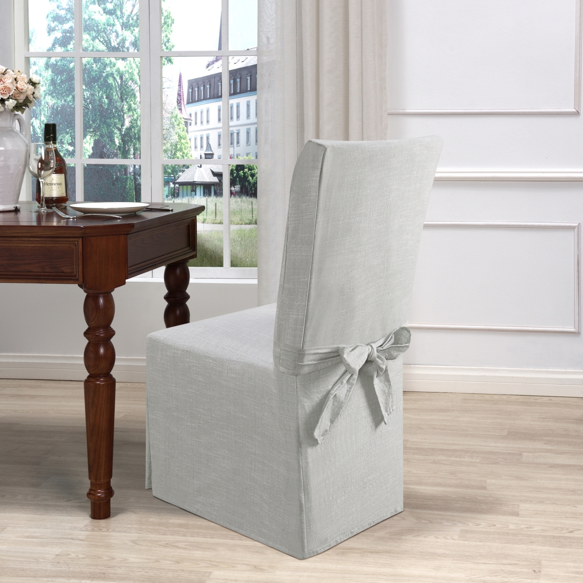 Cha-drc-gy Chateau Dining Chair Cover, Gray