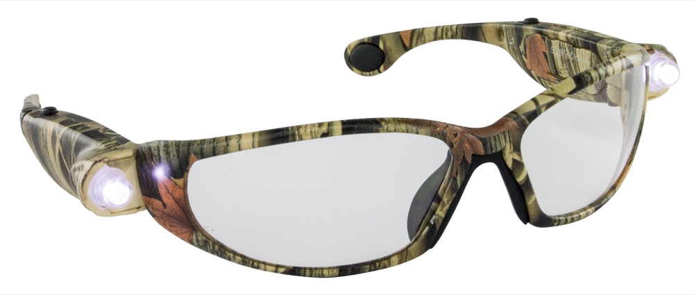 Sa5422 Tan Camo Frame Glasses Safety With Led Light