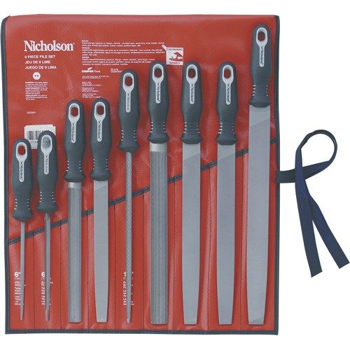 Nic22030hnn File Set With Ergonomic Handle Pouched - 9 Piece