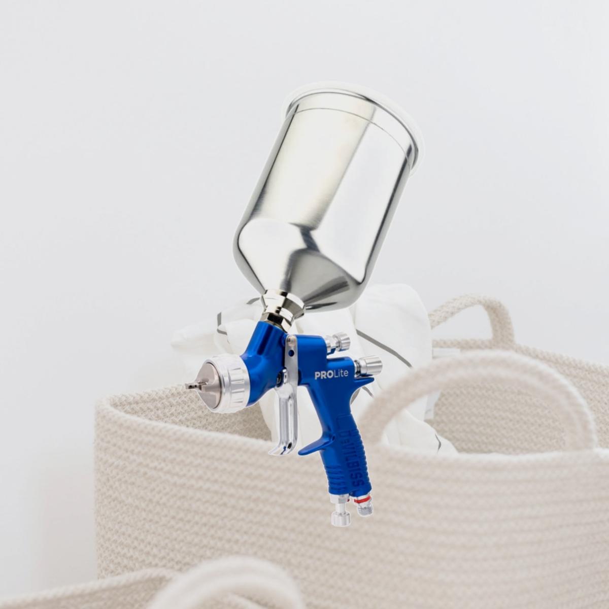 Picture of DeVilbiss Automotive Refinishing DV905043 ProLite Gravity Feed Spray Gun with Cuped 1.2&#44; 1.3&#44; 1.4 mm TE10&#44; TE20