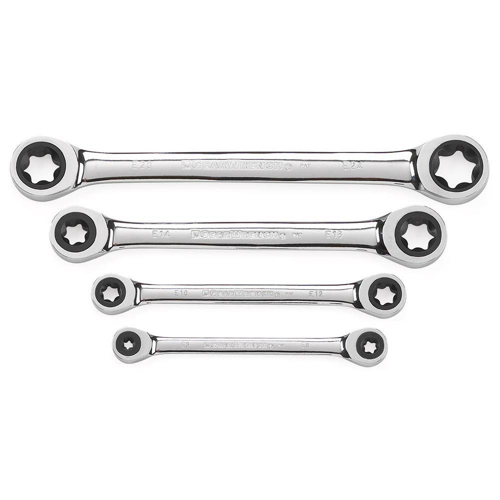 Apex Tool Group - Kd Gear, Cooper Hand Gwr9224d E-torx Double Box Wrench Set - 4 Piece