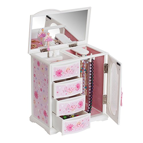 Mele 00814f13m Hyacinth Girls Glittery Upright Musical Ballerina Jewelry Box, Pink