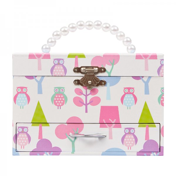 00805f13m Molly Girls Musical Ballerina Jewelry Box With Owl Pattern