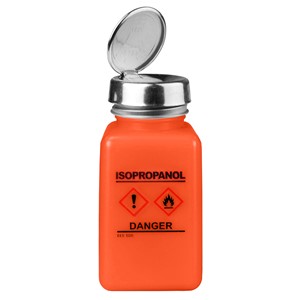35252 6 Oz One - Touch Durastatic Orange Hdpe Bottle With Hcs Label Isopropanol