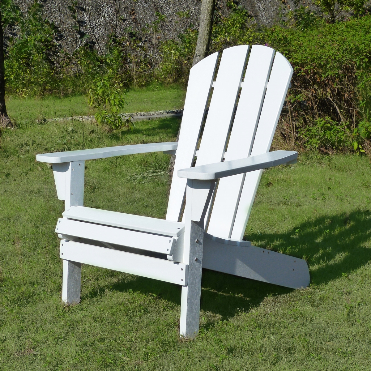 Adc0461120110 Faux Wood Relaxed Adirondack Chair, White