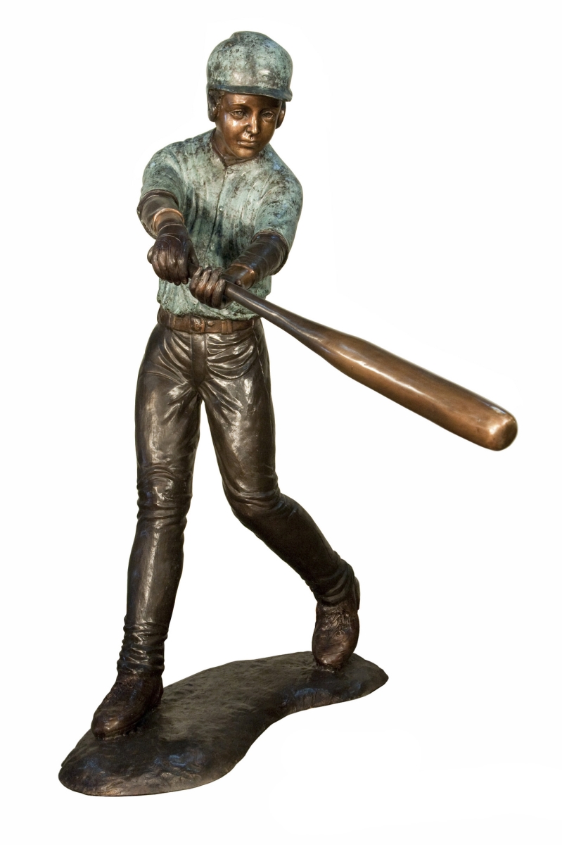 Srb094380 Bronze Baseball Player No. 3 Sculpture, 54 X 38 X 36 In.
