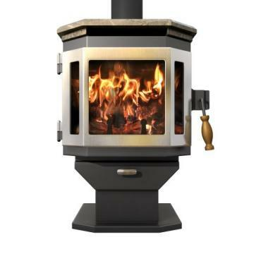 Mf-001-bp02-dp00-sp1-fm1 Catalyst Wood Stove With Charcoal & Stainless Steel Door, Soapstone Top & Room Blower Fan