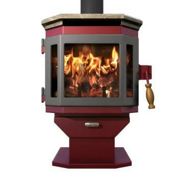 Mf-001-bp08-dp02-sp1 Catalyst Wood Stove With Mojave Red & Charcoal Door, Soapstone Top