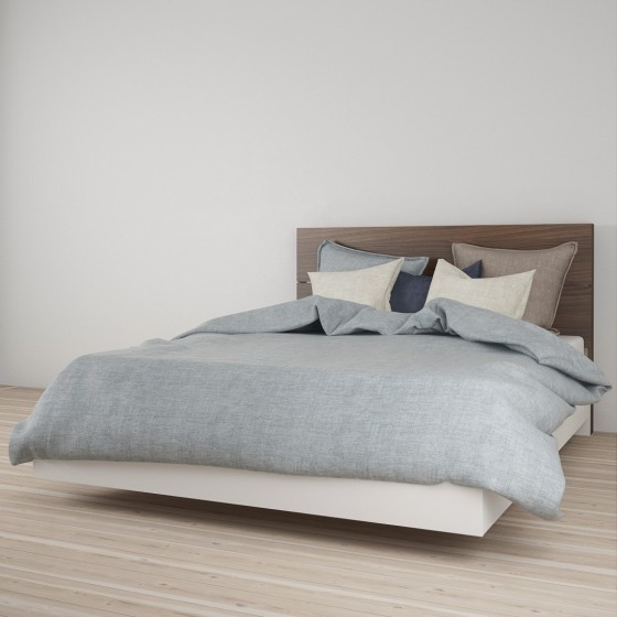 Mfi Nexera 400897 Celebri-t Platform Bed Bundle - White & Walnut