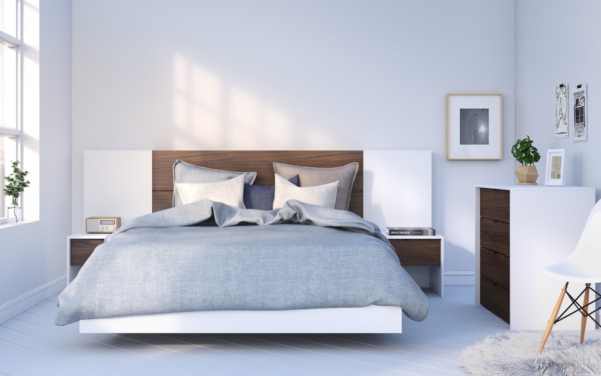 Mfi Nexera 400899 Celebri-t Bedroom Set - White & Walnut