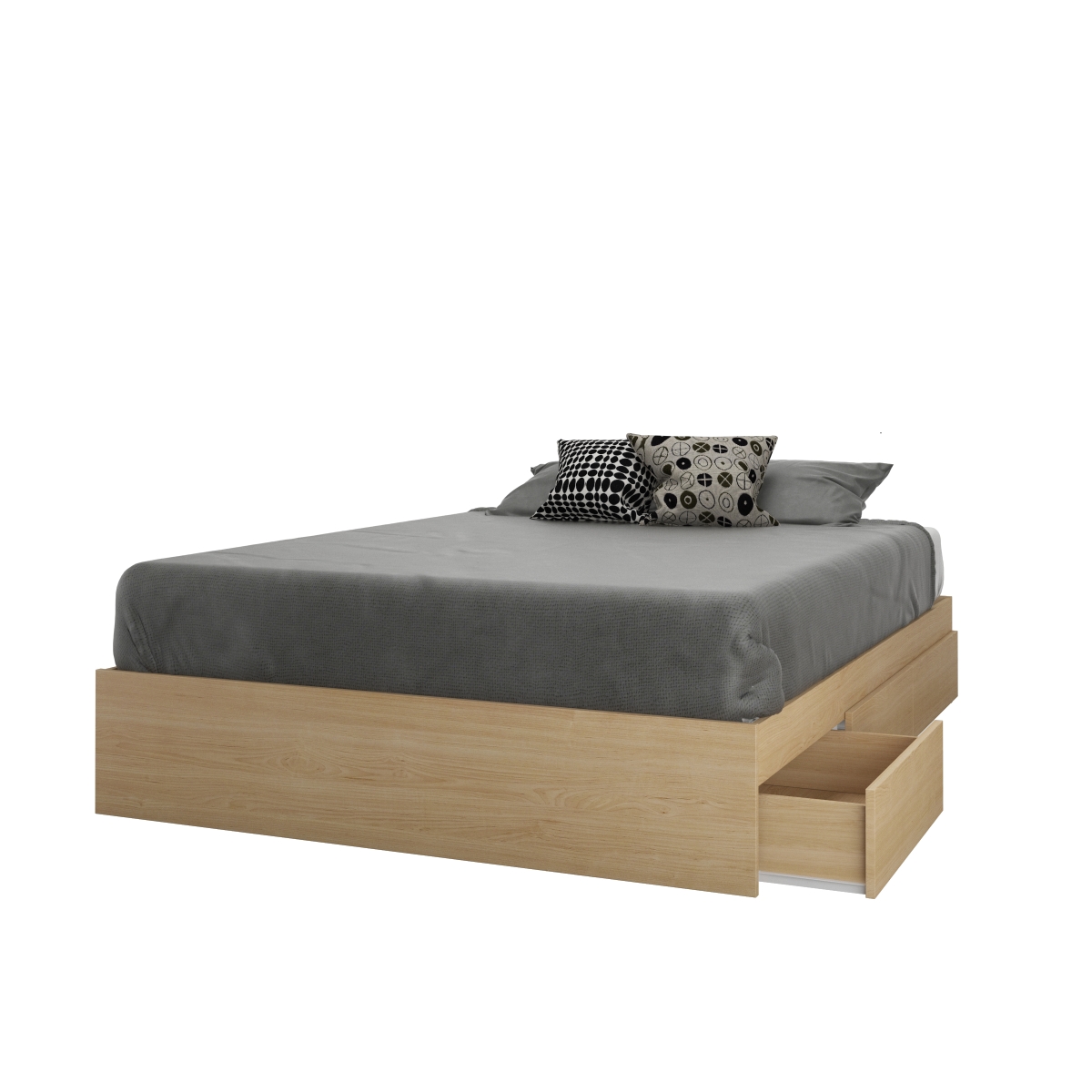 Nomad Complete Bed Kit, Natural Maple Laminate & White Matte Lacquer - Full Size