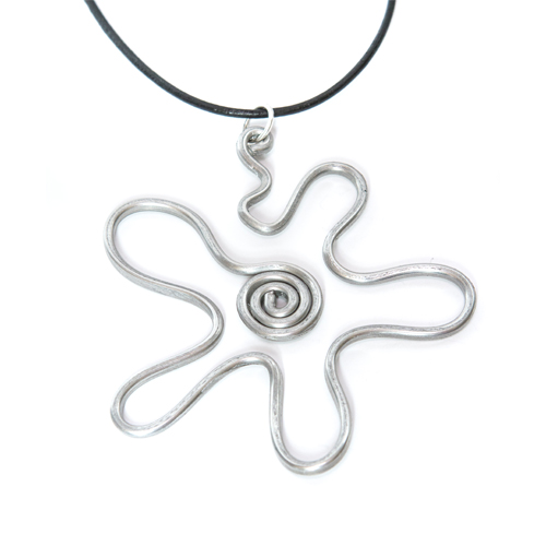 Dancing Starfish Pendant Necklace On Aluminum Wire