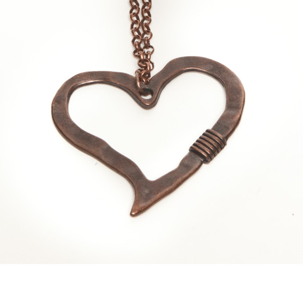 Large Copper Colored Heart Necklace