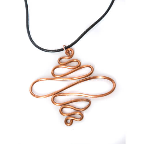 Beehive Design Copper Wire Pendant Necklace