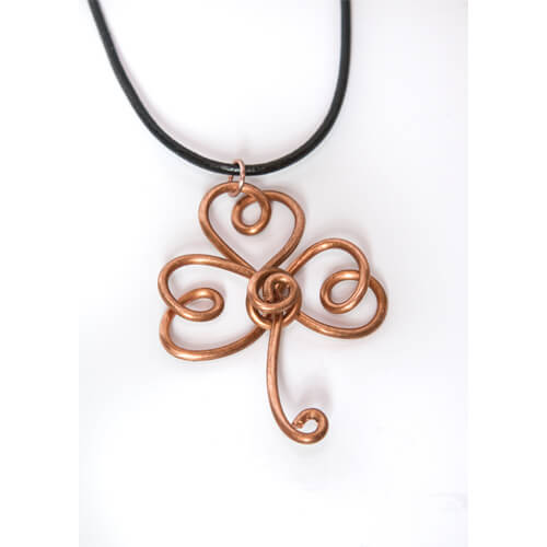 3 Leaf Clover On Copper Wire