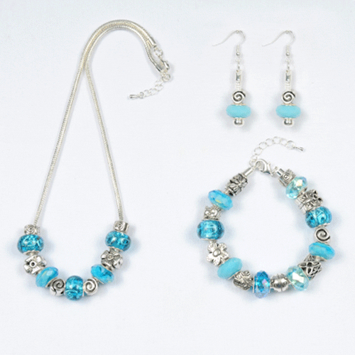 Aquamarine Jewelry Set, 3 Piece