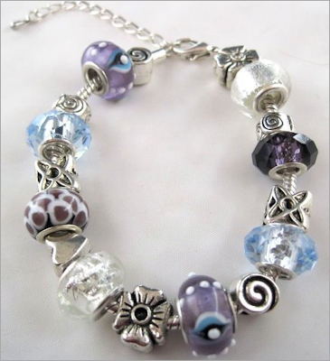 143192pmm320 Whimsical Glass Bead & Charm Bracelet