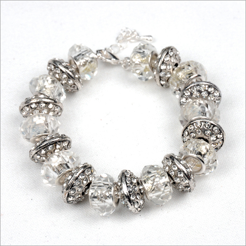 143192pmm327 Crystal Bling Shiny Charm Bracelet