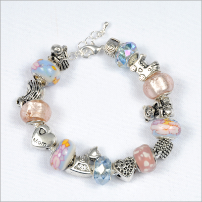 143192pmm338 New Mom Bead Baby Girl - Boy Charm Bracelet