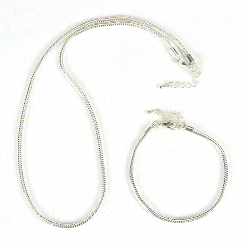 Silver Plated Bracelet & Necklace Combo