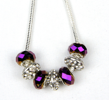 Purple Bling Fancy Beaded Necklace