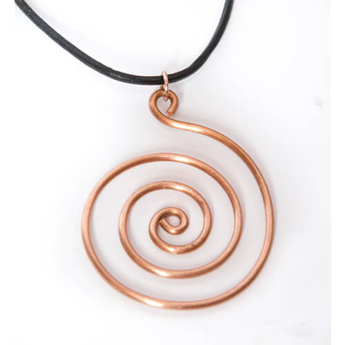 On Target Copper Wire Pendant Necklace