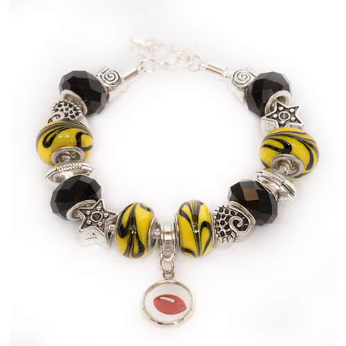 Steelers Charm Bracelet With Dangling Pendant
