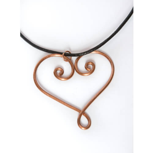 Heart Copper Wire Pendant Necklace