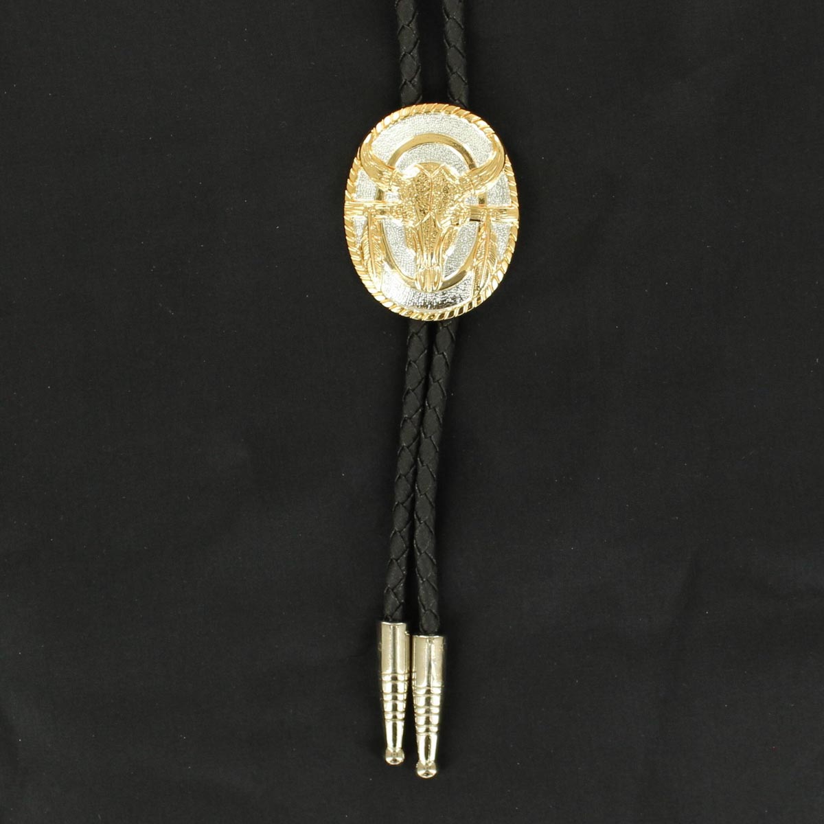 22274 Skull Bolo, Gold Silver Plated - 36 In.
