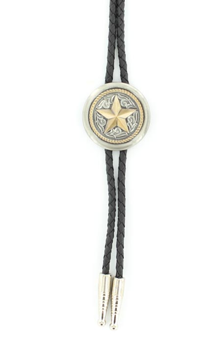 22611 Round Bolo With Star, Silver & Gold
