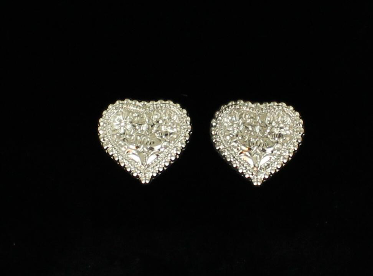 30282 Engraved Heart Concho Earrings