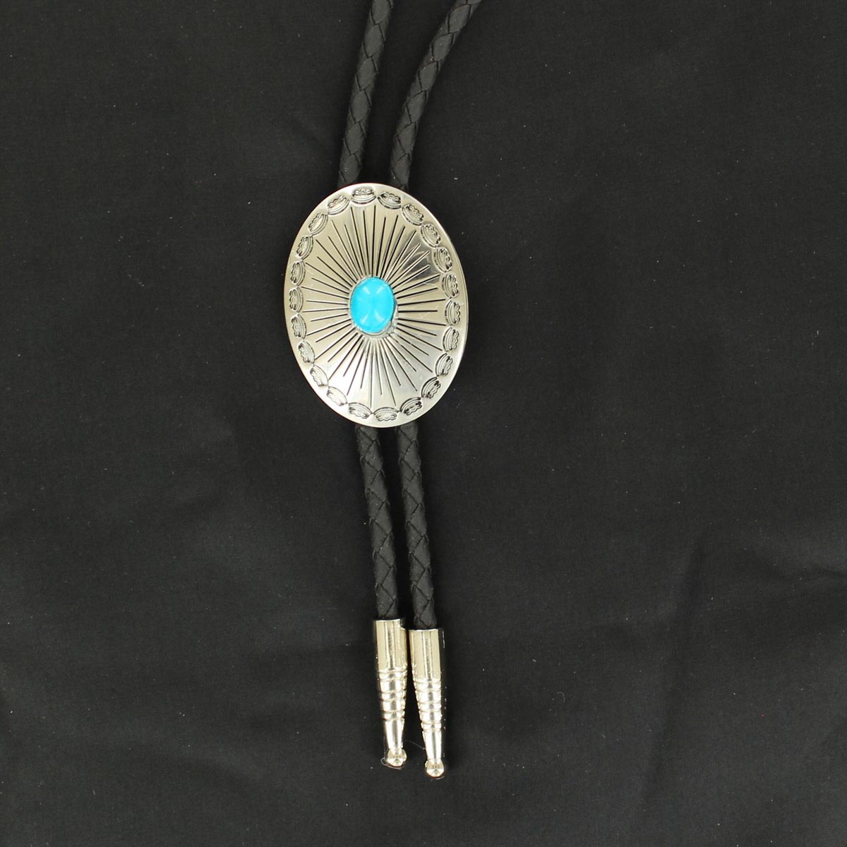 22864 Oval Stone Bolo, Turquoise - 36 In.