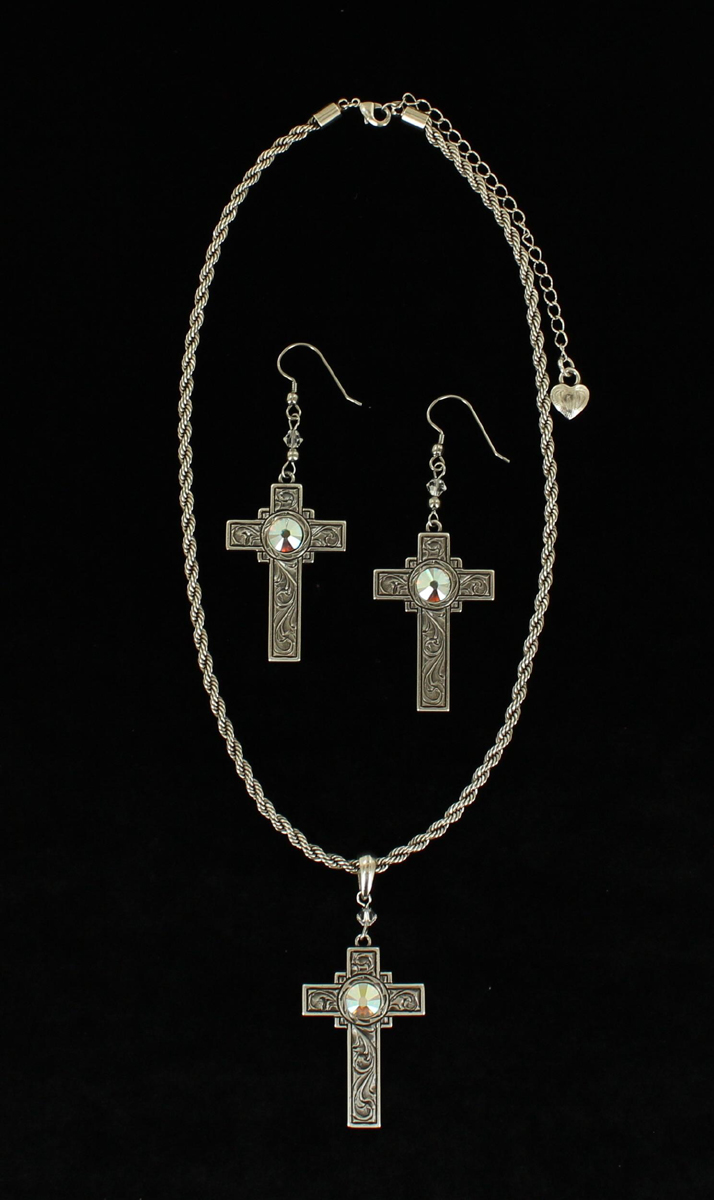 30260 Cross Jewellery Set, Aerola Borealis - Fits 17 To 20 In.
