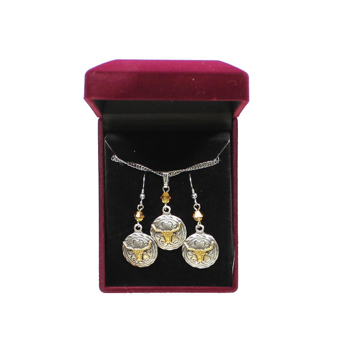30252 Round Longhorn Jewellery Set