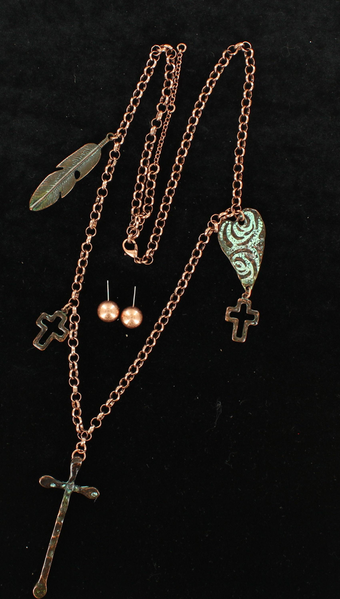 29030 Cross Feather Jewellery Set