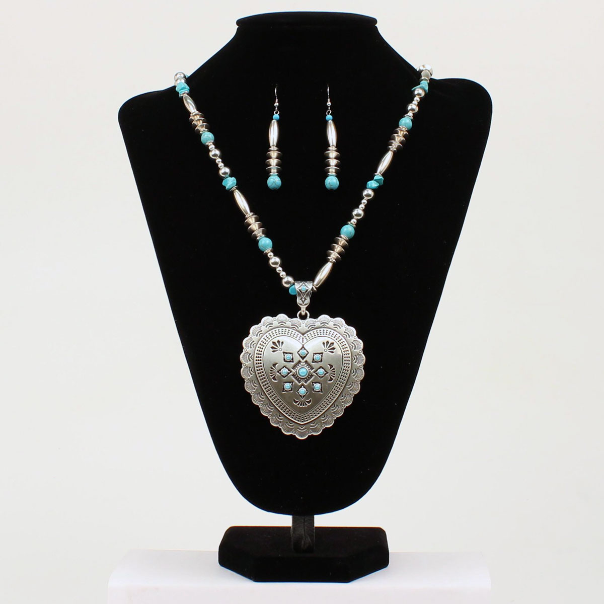 29078 Heart Jewellery Set, Turquoise - Extra Large