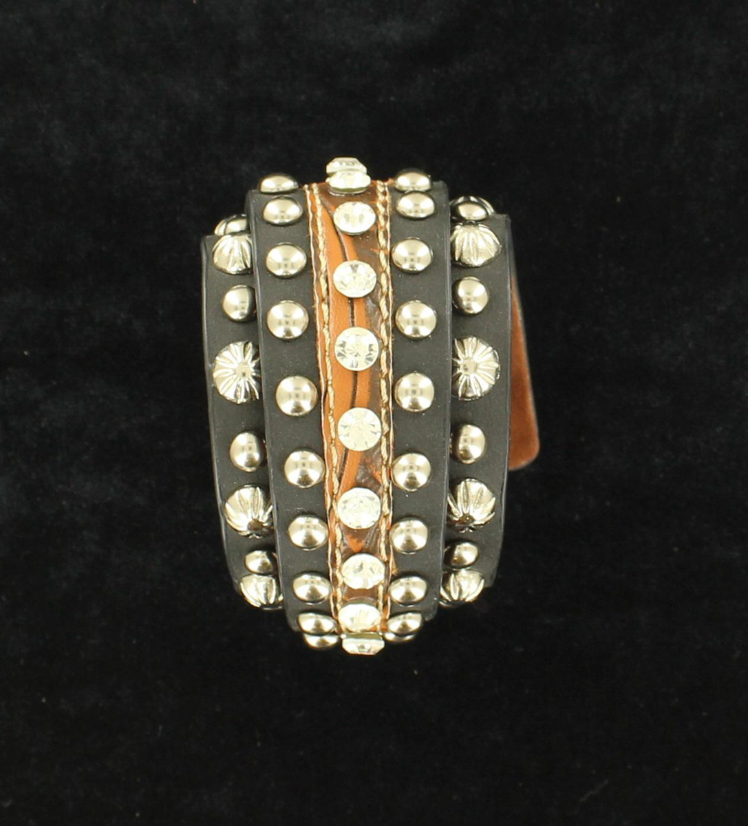 3080201 Studded Cuff Bracelet, Black